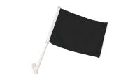 Black Solid Color Double Sided Car Window Flag with 17in Plastic Mount