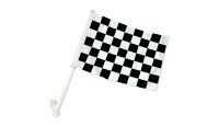 Black & White Checkered Double-Sided Car Flag