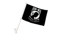POW-MIA Standard Double Sided Car Window Flag with 17in Plastic Mount