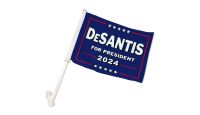 DeSantis 2024 Double Sided Car Window Flag with 17in Plastic Mount