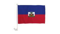 Haiti Single Sided Car Window Flag with 17in Plastic Mount