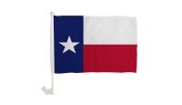 Texas Single Sided Car Window Flag with 17in Plastic Mount