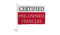Certified Preowned Single Sided Car Window Flag with 17in Plastic Mount