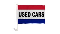 Used Cars Single Sided Car Window Flag with 17in Plastic Mount