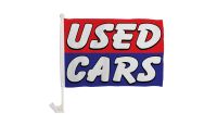 Used Cars Single Sided Car Window Flag with 17in Plastic Mount