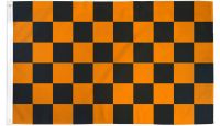 Orange & Black Checkered Printed Polyester Flag 3ft by 5ft