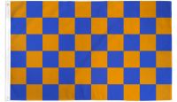 Blue & Orange Checkered Printed Polyester Flag 3ft by 5ft