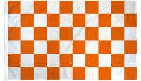 Orange & White Checkered Printed Polyester Flag 3ft by 5ft