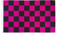 Pink & Black Checkered Printed Polyester Flag 2ft by 3ft