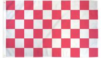 Pink & White Checkered Printed Polyester Flag 3ft by 5ft