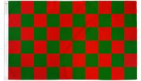 Red & Green Checkered Printed Polyester Flag 3ft by 5ft