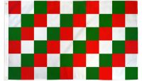 Red, Green & White Checkered Printed Polyester Flag 3ft by 5ft