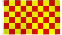 Red & Yellow Checkered Printed Polyester Flag 3ft by 5ft