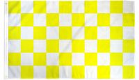 Yellow & White Checkered Printed Polyester Flag 3ft by 5ft
