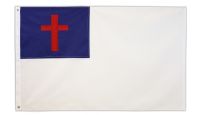 Embroidered Polyester Christian Flag 3ft by 5ft.