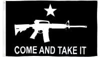 Come and Take It Rifle Black Printed Polyester Flag 3ft by 5ft