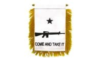 Come and Take It Rifle Rearview Mirror Mini Banner 4in by 6in