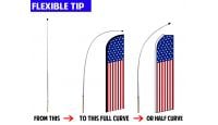 5 Piece 16ft Convertible Advertising Flag Pole & Ground Spike Kit Compatible with Super & Windless flags