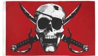 Crimson Pirate Printed Polyester Flag 3ft by 5ft