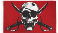 Crimson Pirate Printed Polyester Flag 4ft by 6ft
