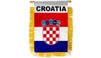 Croatia Rearview Mirror Mini Banner 4in by 6in