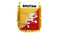 Bhutan Rearview Mirror Mini Banner 4in by 6in