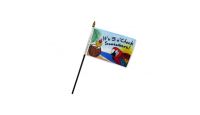 It's 5 o'Clock Somewhere Stick Flag 4in by 6in on 10in Black Plastic Stick
