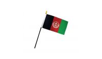 Afghanistan Stick Flag 4in by 6in on 10in Black Plastic Stick