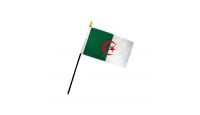 Algeria Stick Flag 4in by 6in on 10in Black Plastic Stick
