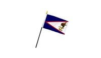 American Samoa Stick Flag 4in by 6in on 10in Black Plastic Stick