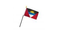 Antigua & Barbuda Stick Flag 4in by 6in on 10in Black Plastic Stick