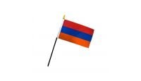 Armenia Stick Flag 4in by 6in on 10in Black Plastic Stick
