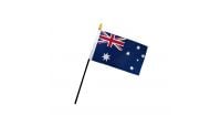 Australia Stick Flag 4in by 6in on 10in Black Plastic Stick