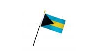 Bahamas Stick Flag 4in by 6in on 10in Black Plastic Stick