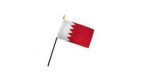 Bahrain Stick Flag 4in by 6in on 10in Black Plastic Stick