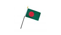 Bangladesh Stick Flag 4in by 6in on 10in Black Plastic Stick