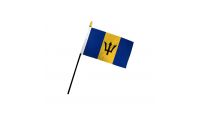 Barbados Stick Flag 4in by 6in on 10in Black Plastic Stick
