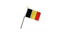 Belgium Stick Flag 4in by 6in on 10in Black Plastic Stick