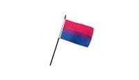 Bisexual Stick Flag 4in by 6in on 10in Black Plastic Stick