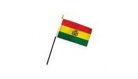 Bolivia Stick Flag 4in by 6in on 10in Black Plastic Stick