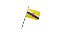 Brunei 4x6in Stick Flag