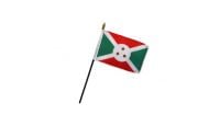 Burundi Stick Flag 4in by 6in on 10in Black Plastic Stick