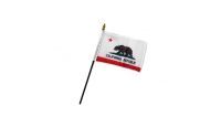 California Stick Flag 4in by 6in on 10in Black Plastic Stick