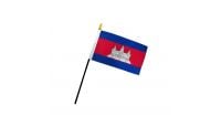 Cambodia 4x6in Stick Flag