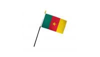 Cameroon Stick Flag 4in by 6in on 10in Black Plastic Stick