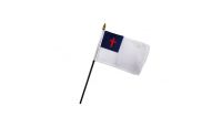 Christian Stick Flag 4in by 6in on 10in Black Plastic Stick