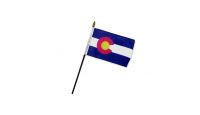 Colorado Stick Flag 4in by 6in on 10in Black Plastic Stick