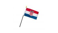 Croatia Stick Flag 4in by 6in on 10in Black Plastic Stick