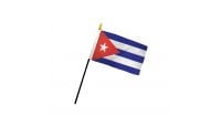 Cuba Stick Flag 4in by 6in on 10in Black Plastic Stick