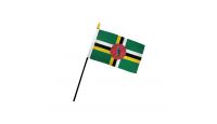Dominica Stick Flag 4in by 6in on 10in Black Plastic Stick
